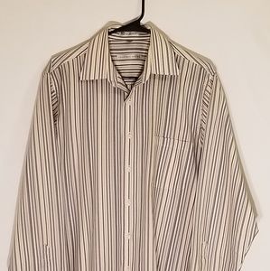Geoffrey Beene Long Sleeve Large 16 Neck Shirt